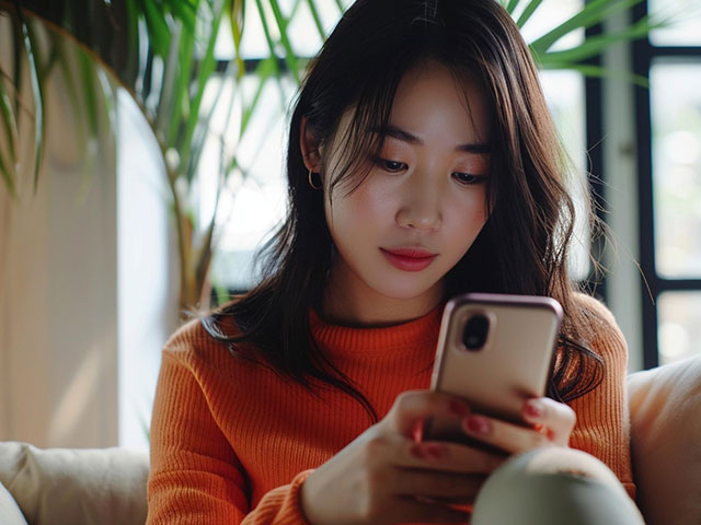 眯眼滑手機 640x480